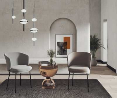 现代布艺休闲椅组合3D模型下载